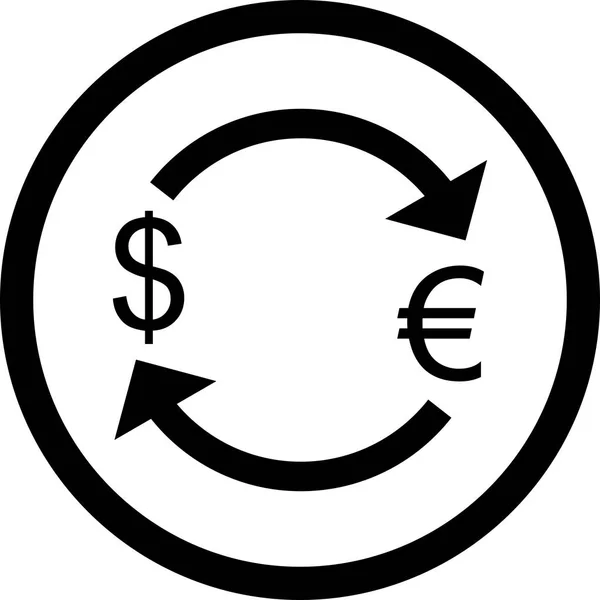 Illustrazione Cambio Euro Con Dollaro Icona — Foto Stock