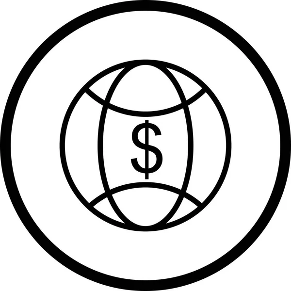 Ilustrace světové peníze – ikona — Stock fotografie