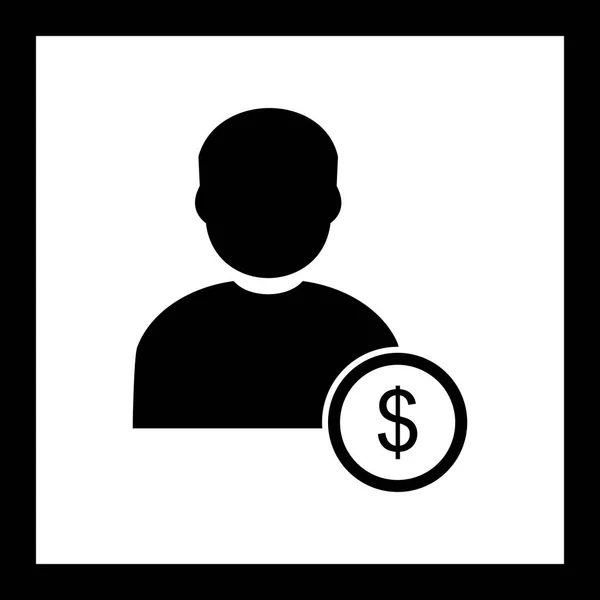 Ilustración Dólar con el hombre icono —  Fotos de Stock