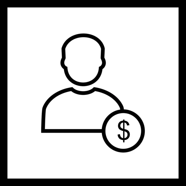 Illustrazione Dollaro con Man Icon — Foto Stock