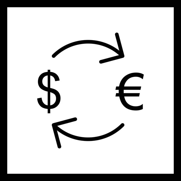 Illustrazione Cambio Euro Con Dollaro Icona — Foto Stock