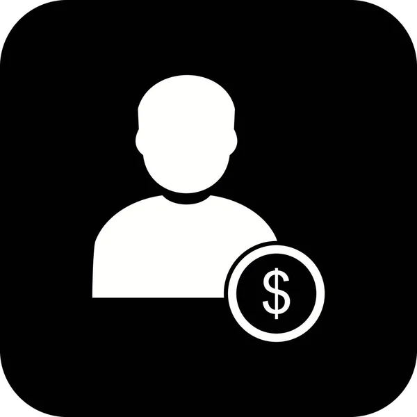 Ilustración Dólar con el hombre icono —  Fotos de Stock