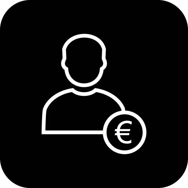 Illustration  Euro with Man Icon — Stock Photo, Image