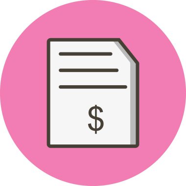 İllüstrasyon Fatura Vektör Simgesi