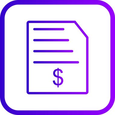 İllüstrasyon Fatura Vektör Simgesi