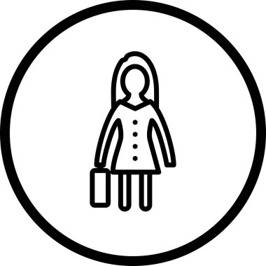 Evrak Çantası Simgesi İle İllüstrasyon Kadınlar