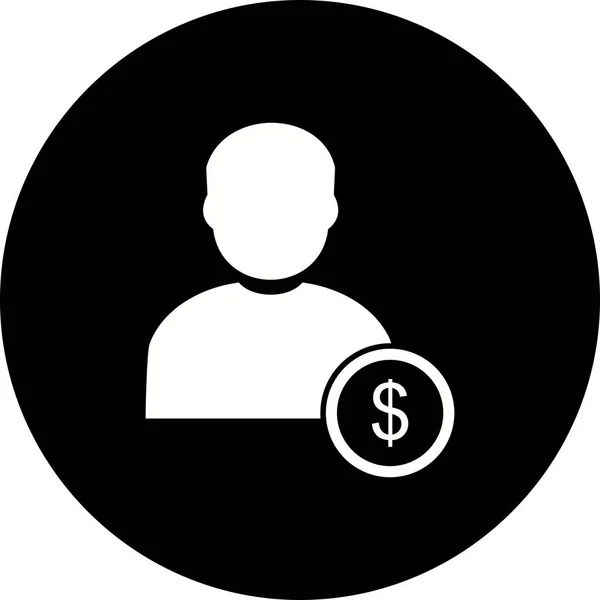 Illustratie dollar met man pictogram — Stockfoto