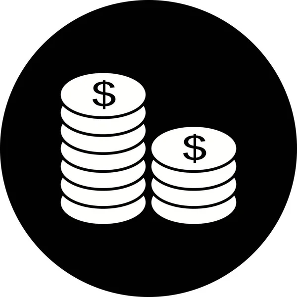 Ícone de moedas de ilustração — Fotografia de Stock