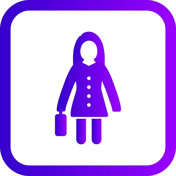 Illustration Frauen mit Aktentasche-Symbol — Stockfoto