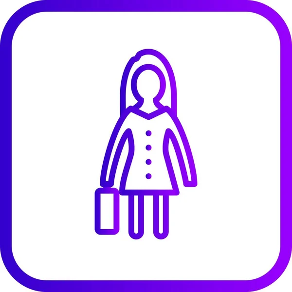 Illustratie vrouwen met werkmap pictogram — Stockfoto
