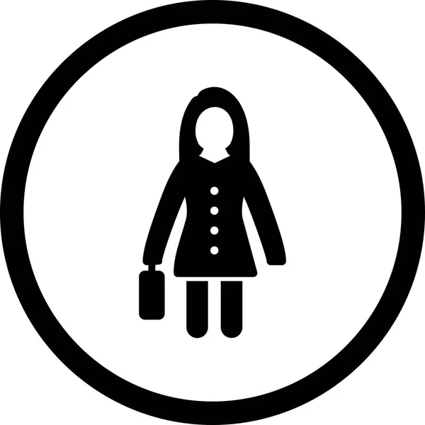 Illustration  Women With Briefcase Icon — Stock Photo, Image