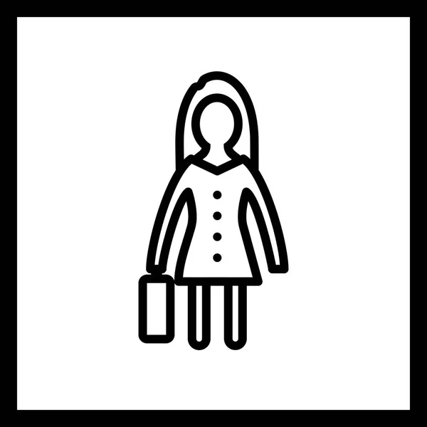 Illustration Frauen mit Aktentasche-Symbol — Stockfoto