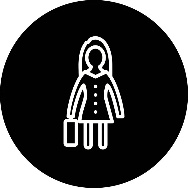 Illustration Frauen mit Aktentasche-Symbol — Stockfoto