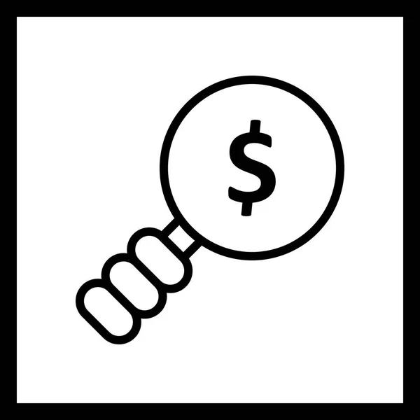 Illustratie geld zoeken pictogram — Stockfoto