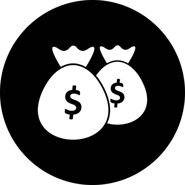 Ilustrace tašky na penězích ikona — Stock fotografie