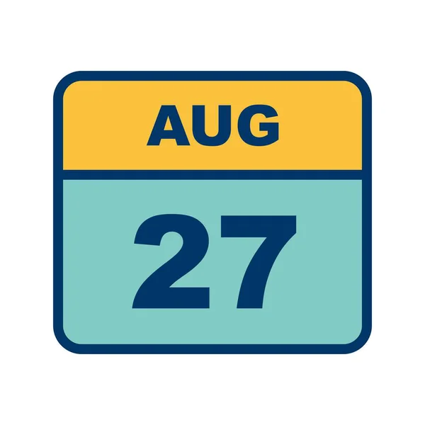 27 серпня дата на один день календар — стокове фото