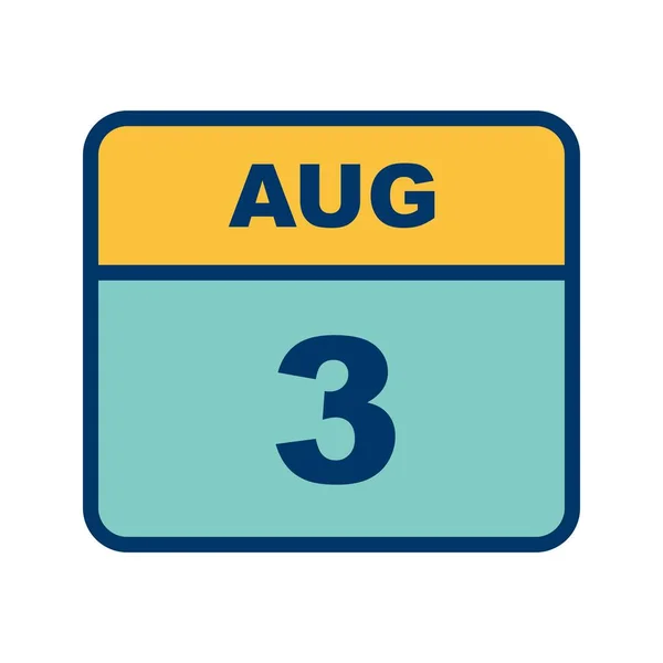 August 3rd Date on a Single Day Calendar — Stock Photo, Image