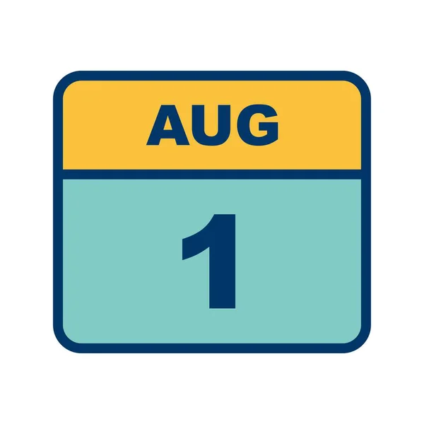 8 月 1 日单日日历上的日期 — 图库照片