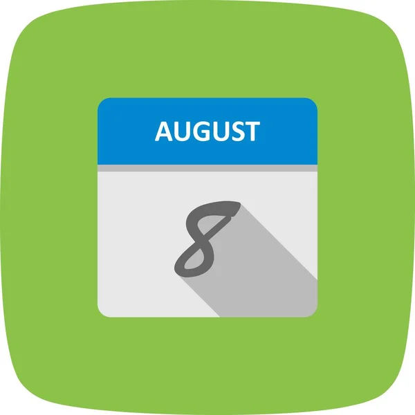 8 augusti datum på en enda dag kalender — Stockfoto