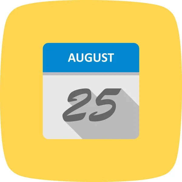 25. August Datum an einem einzigen Tag Kalender — Stockfoto