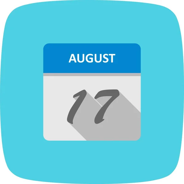 17th Αυγούστου ημερομηνία σε ημερολόγιο μίας ημέρας — Φωτογραφία Αρχείου