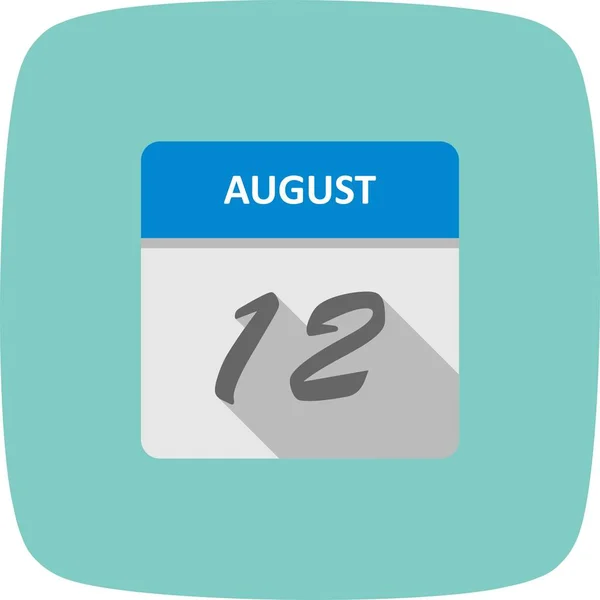 Дата 12 августа в календаре одного дня — стоковое фото