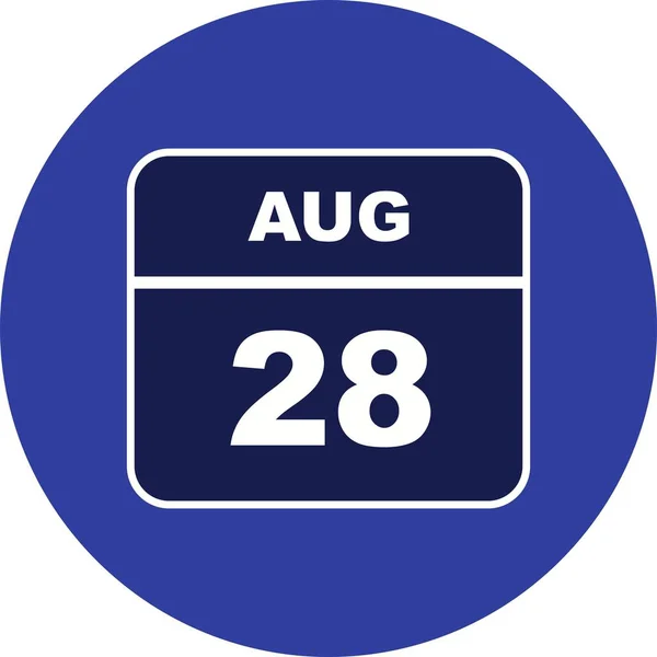 28th Αυγούστου ημερομηνία σε ημερολόγιο μίας ημέρας — Φωτογραφία Αρχείου