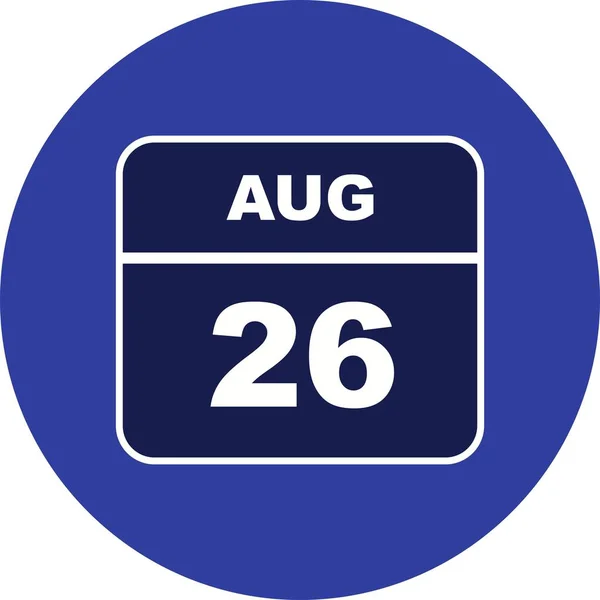 August 26th Date on a Single Day Calendar — Stock Photo, Image