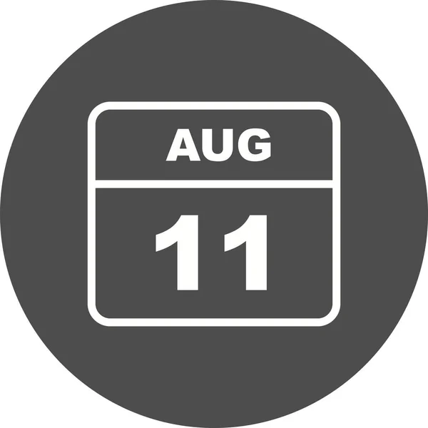 8 月 11 日日期，日期为单日日历 — 图库照片