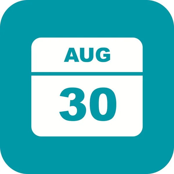 30 augustus datum op een kalender met één dag — Stockfoto