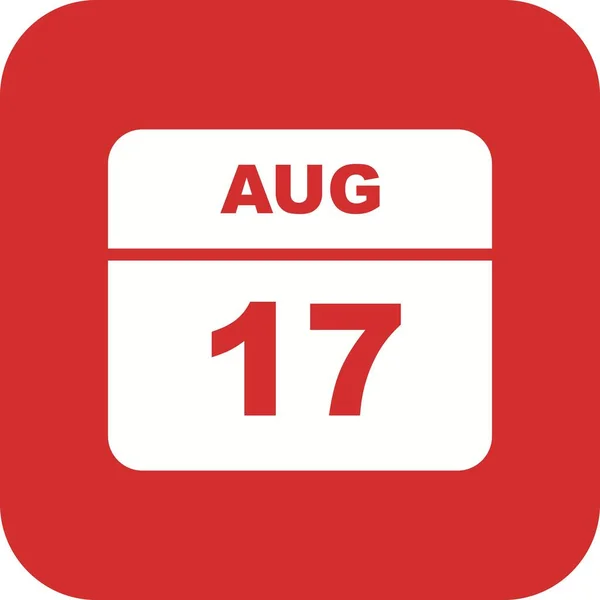 17 серпня дата на один день календар — стокове фото