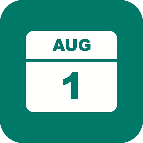 1 Agosto Data su un Calendario Unico Giorno — Foto Stock