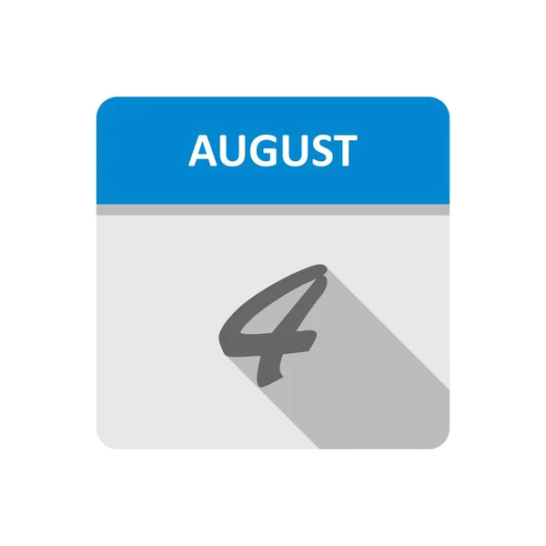 4ο Αυγούστου ημερομηνία σε ημερολόγιο μίας ημέρας — Φωτογραφία Αρχείου