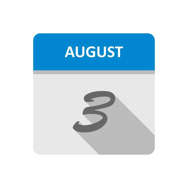 Augusztus 3. dátum egy egynapos naptárban — Stock Fotó