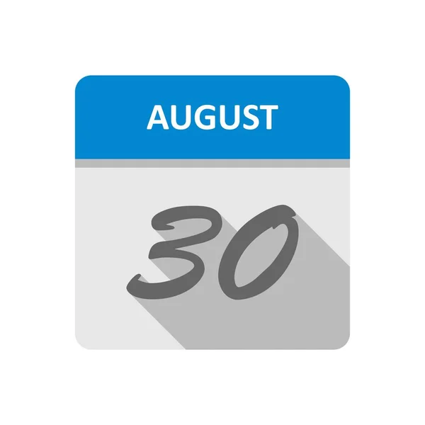 30 augusti datum på en enda dag kalender — Stockfoto