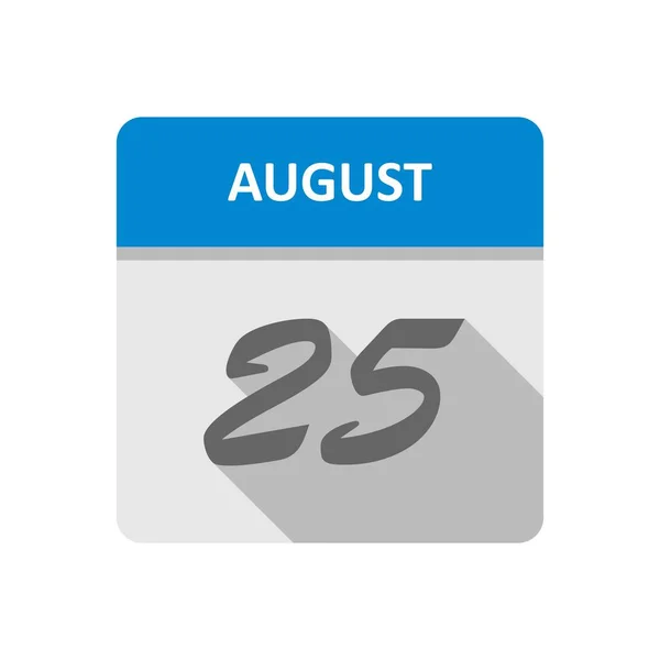 25. August Datum an einem einzigen Tag Kalender — Stockfoto