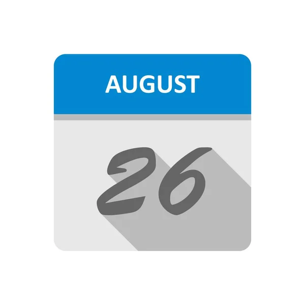 26 Agosto Data in un Calendario Unico Giorno — Foto Stock