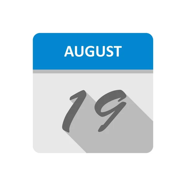 19 de agosto Fecha en un calendario de un solo día —  Fotos de Stock