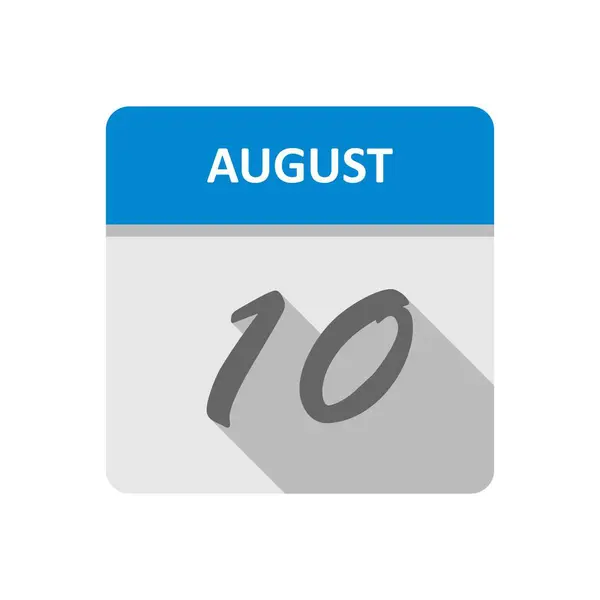 10 de agosto Fecha en un calendario de un solo día —  Fotos de Stock