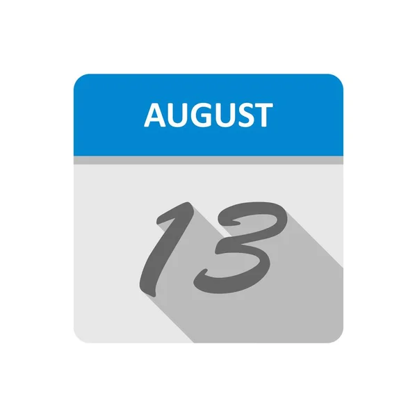 August 13th Date on a Single Day Calendar — Stock Photo, Image