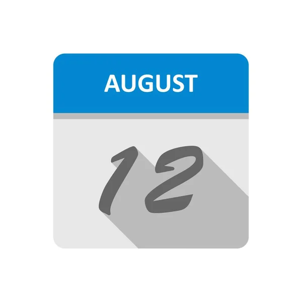 Augusztus 12. időpont-ra egy egyes nap naptár — Stock Fotó