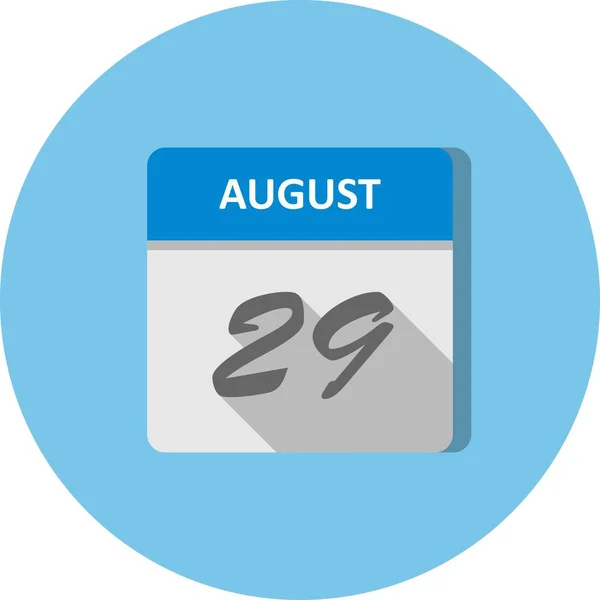 Дата 29 августа в календаре одного дня — стоковое фото
