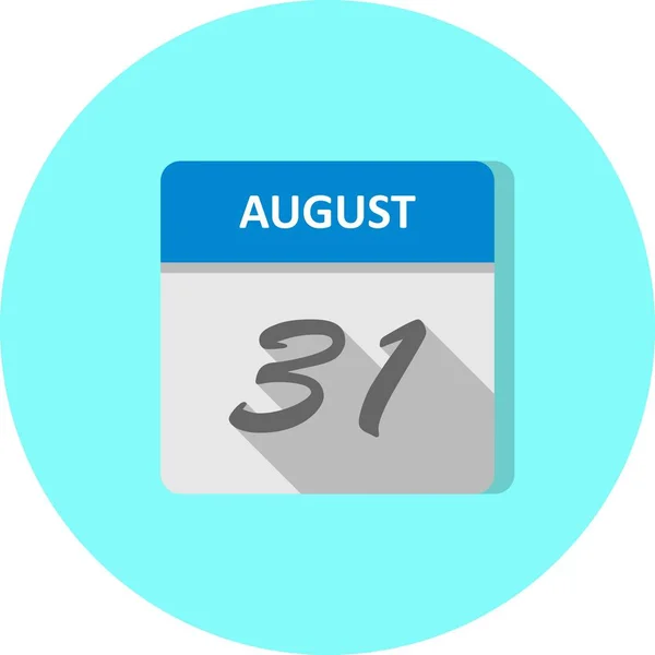 31 августа Дата в календаре одного дня — стоковое фото
