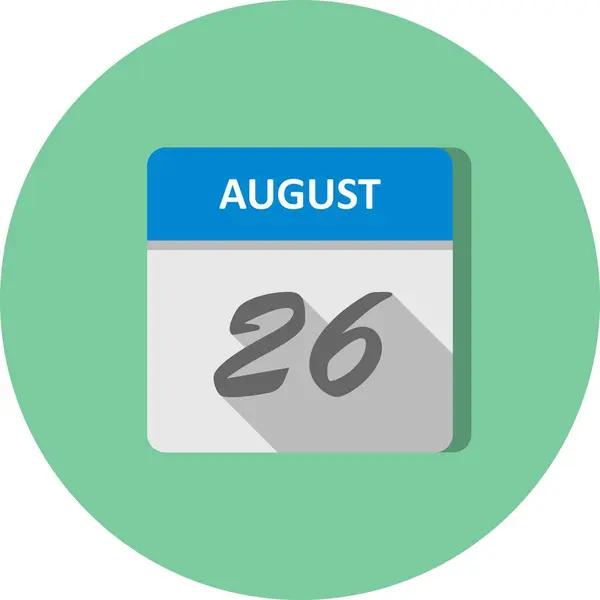 26 augusti datum på en enda dag kalender — Stockfoto
