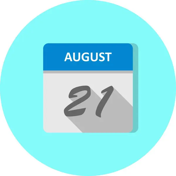 21 Agosto Data su un Calendario Unico Giorno — Foto Stock