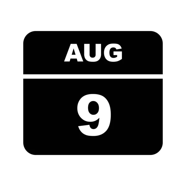 09 de agosto Data em um calendário de um único dia — Fotografia de Stock