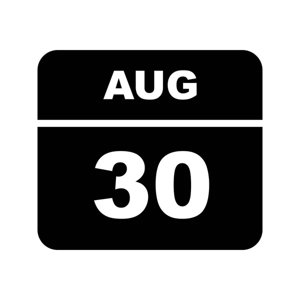 30 серпня дата на один день календар — стокове фото