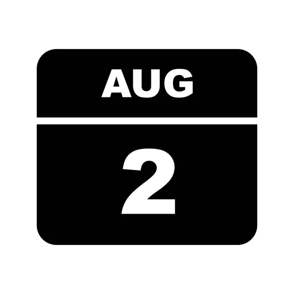 2 серпня дата на один день календар — стокове фото