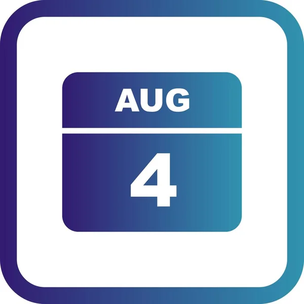 4 de agosto Fecha en un calendario de un solo día —  Fotos de Stock