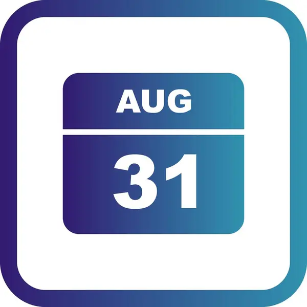 August 31st Date on a Single Day Calendar — Stock Photo, Image